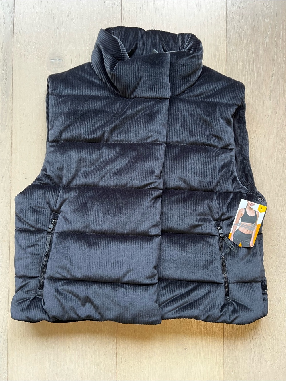 BNWT Avia Black Corduroy Puffer Vest Sz L 12-14